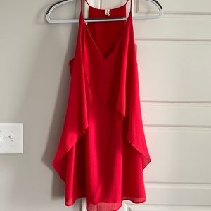 Red, Flowy Shift Dress